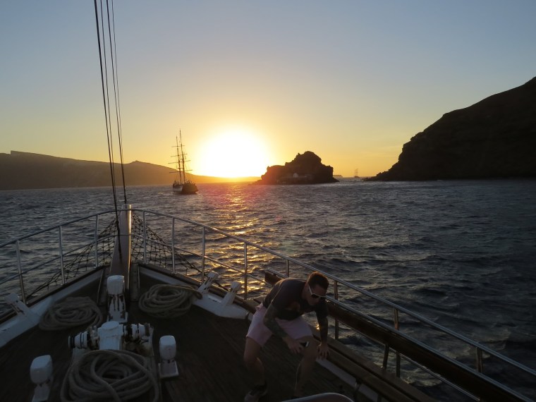 Santorin coucher de soleil mer