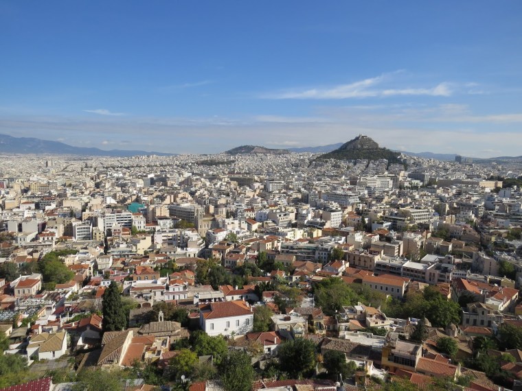 Vue sur le Mont Lycabette depuis l'Acropole