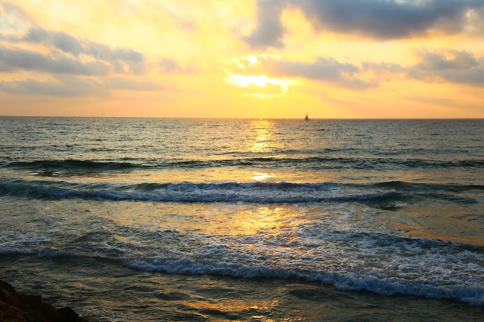 coucher de soleil plage Tel Aviv