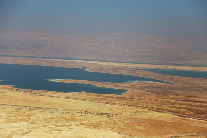 Vue sur mer morte fort de Massada