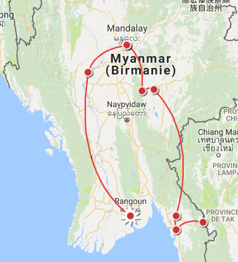 Itinéraire Birmanie 24 jours