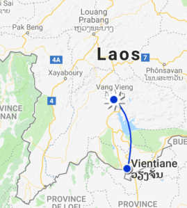Vang vieng Vientiane itinéraire
