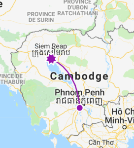 Siem Reap Phonm Penh itinéraire 